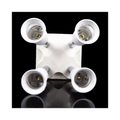 PORTALAMPADA ADATTATORE E27 4 IN 1 PER LAMPADE LAMPADINE ATTACCHI ORIENTABILI