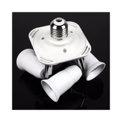 PORTALAMPADA ADATTATORE E27 4 IN 1 PER LAMPADE LAMPADINE ATTACCHI ORIENTABILI