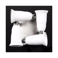 PORTALAMPADA ADATTATORE E27 4 IN 1 PER LAMPADE LAMPADINE ATTACCHI ORIENTABILI