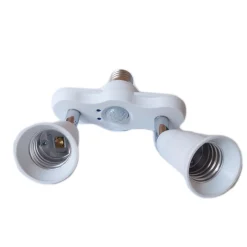 PORTALAMPADA ADATTATORE SDOPPIATORE E27 2 INGRESSI E27 SENSORE DI MOVIMENTO PIR