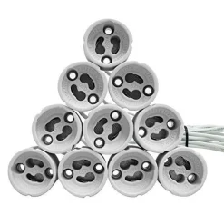 PORTALAMPADA CON ATTACCO GU10 PER FARETTO LAMPADINA 220V DA INCASSO IN CERAMICA