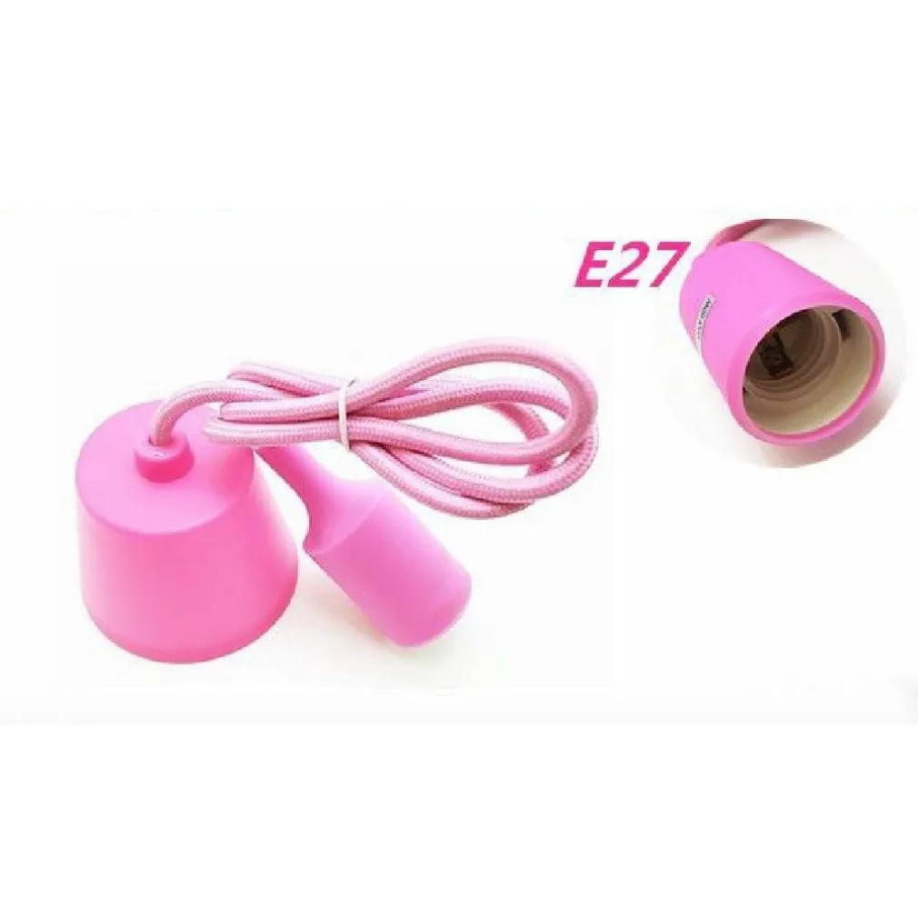 PORTALAMPADA E27 A SOSPENSIONE CAVO PENDENTE PORTA LAMPADA SOFFITTO ROSA E27-SA