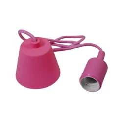 PORTALAMPADA E27 A SOSPENSIONE CAVO PENDENTE PORTA LAMPADA SOFFITTO ROSA E27-SA