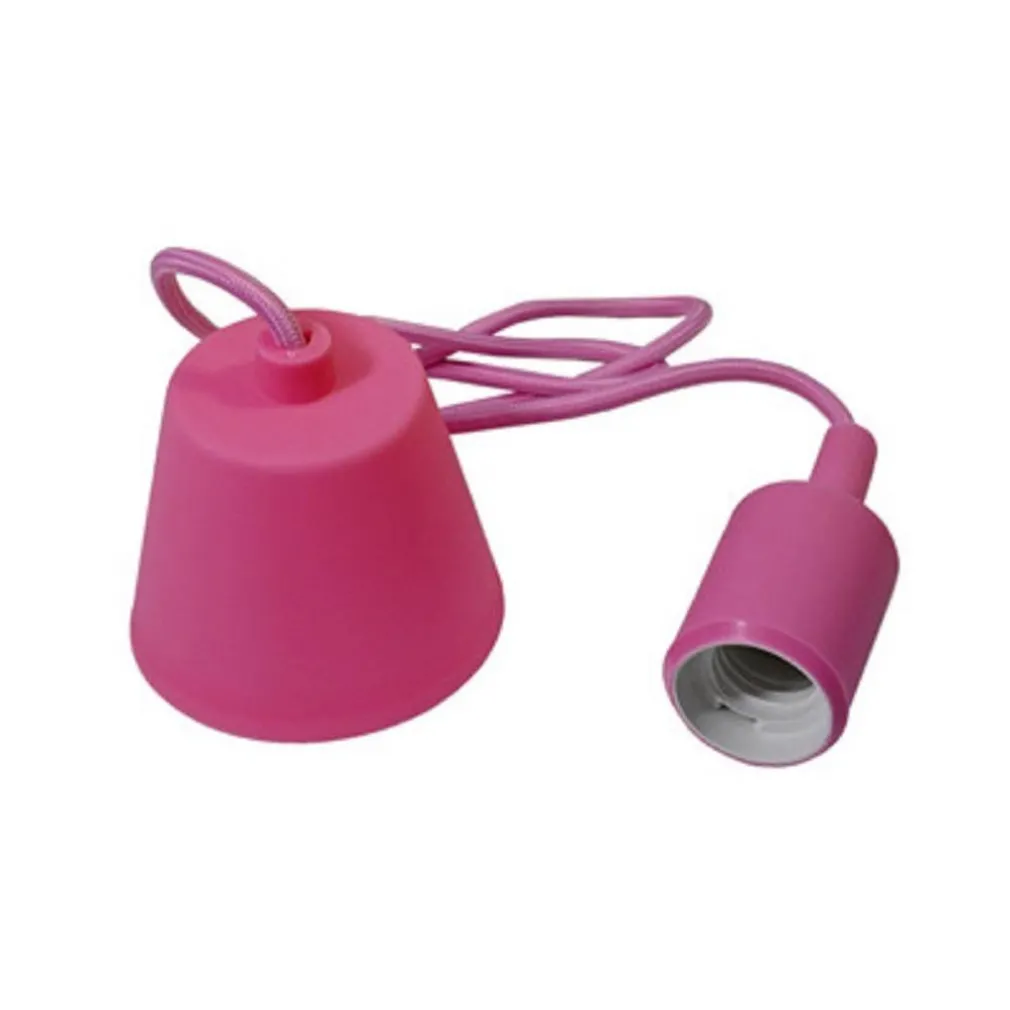 PORTALAMPADA E27 A SOSPENSIONE CAVO PENDENTE PORTA LAMPADA SOFFITTO ROSA E27-SA