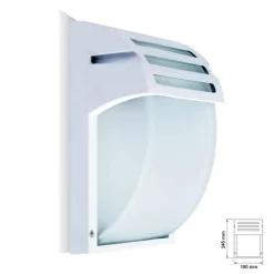 PORTALAMPADA ESTERNO ALLUMINIO VETRO BIANCO VT7077 E27 IP44 ILLUMINAZIONE
