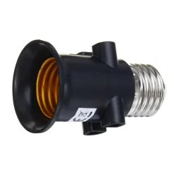 PORTALAMPADA PORTA LAMPADE E27 RUBACORRENTE CON DOPPIA PRESA 10A RUBA CORRENTE