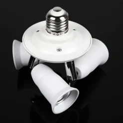 PORTALAMPADA SDOPPIATORE E27 ADATTATORE CON 3 INGRESSI ATTACCO LAMPADINA 3 IN 1