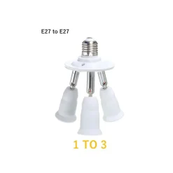 PORTALAMPADA SDOPPIATORE E27 ADATTATORE CON 3 INGRESSI ATTACCO LAMPADINA 3 IN 1