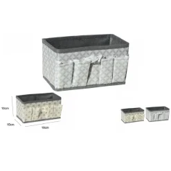 PORTAOGGETTI IN TESSUTO ORGANIZER CONTENITORE SCATOLA 5 TASCHE 18X10X10CM 53032A