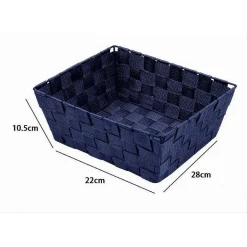 PORTAOGGETTI ORGANIZER BAGNO CAMERA CUCINA TESSUTO BLU MULTIUSO 28X22X10.5CM 79022