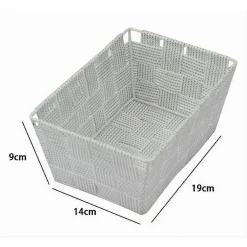 PORTAOGGETTI ORGANIZER BAGNO CAMERA CUCINA TESSUTO GRIGIO CHIARO 19X14X9CM 79006