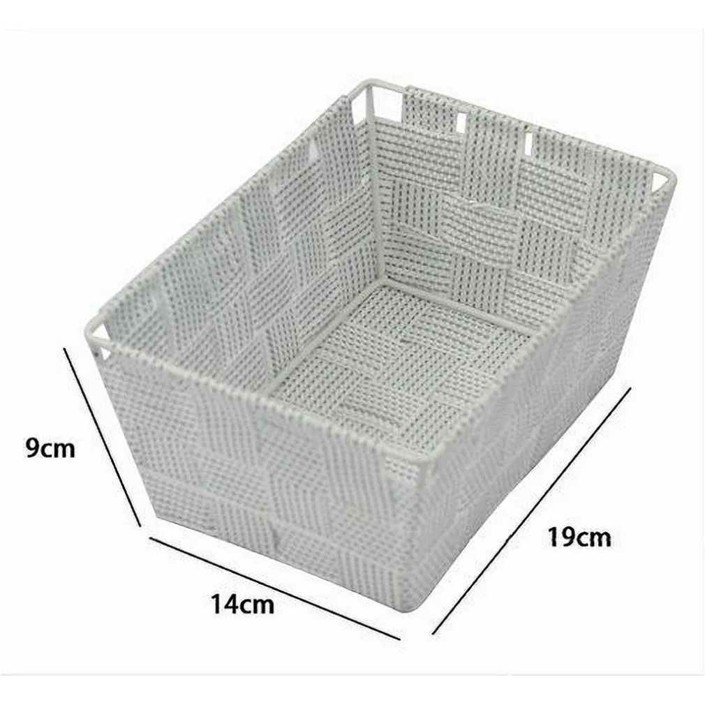 PORTAOGGETTI ORGANIZER BAGNO CAMERA CUCINA TESSUTO GRIGIO CHIARO 19X14X9CM 79006