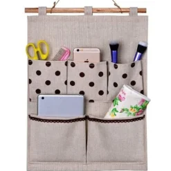 PORTAOGGETTI ORGANIZER DA APPENDERE PARETE 5 TASCHE IN TESSUTO BAGNO CAMERA