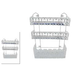 PORTAOGGETTI SAPONE BAGNOSCHIUMA 3 PIANI RIPIANI APPOGGIO BAGNO DA PARETE 52526