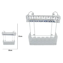 PORTAOGGETTI SAPONE BAGNOSCHIUMA 2 PIANI RIPIANI APPOGGIO BAGNO DA PARETE 52525