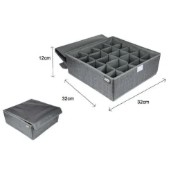 PORTAOGGETTI TESSUTO ORGANIZER CONTENITORE BIANCHERIA 20 POSTI 32X32X12 CM 69720