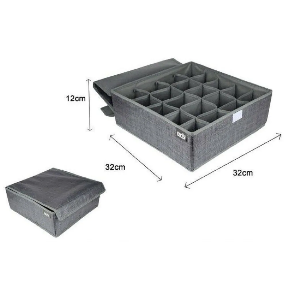 PORTAOGGETTI TESSUTO ORGANIZER CONTENITORE BIANCHERIA 20 POSTI 32X32X12 CM 69720