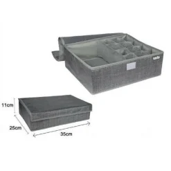 PORTAOGGETTI TESSUTO ORGANIZER CONTENITORE BIANCHERIA 13 POSTI 35X25X11CM 69721