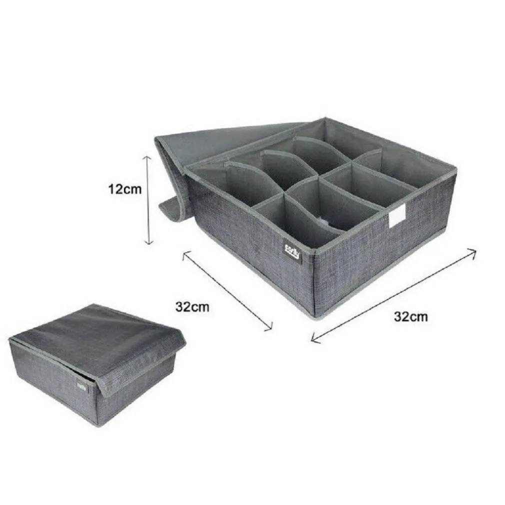 PORTAOGGETTI TESSUTO ORGANIZER CONTENITORE BIANCHERIA 8 POSTI 32X32X12 CM 69717