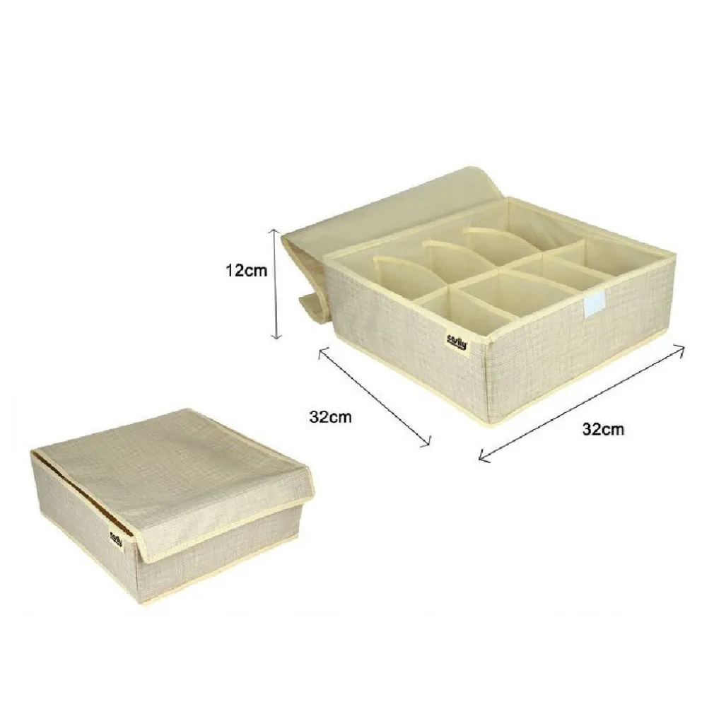 PORTAOGGETTI TESSUTO ORGANIZER CONTENITORE BIANCHERIA 8 POSTI 32X32X12 CM 69717