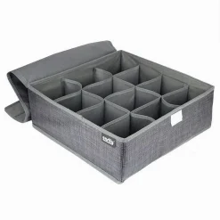 PORTAOGGETTI TESSUTO ORGANIZER CONTENITORE BIANCHERIA 12 POSTI 32X32X12 CM 69718
