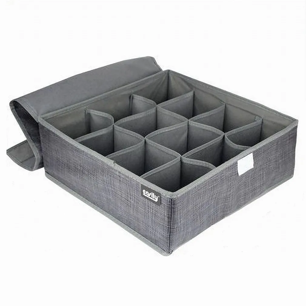 PORTAOGGETTI TESSUTO ORGANIZER CONTENITORE BIANCHERIA 12 POSTI 32X32X12 CM 69718