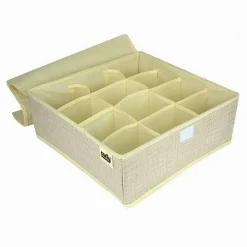 PORTAOGGETTI TESSUTO ORGANIZER CONTENITORE BIANCHERIA 12 POSTI 32X32X12 CM 69718