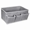 PORTAOGGETTI TESSUTO ORGANIZER CONTENITORE BOX SCATOLA 3 TASCHE 25X15X12cm 79419