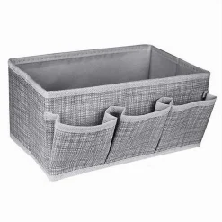PORTAOGGETTI TESSUTO ORGANIZER CONTENITORE BOX SCATOLA 3 TASCHE 25X15X12cm 79419
