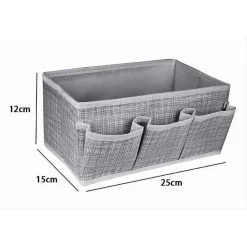 PORTAOGGETTI TESSUTO ORGANIZER CONTENITORE BOX SCATOLA 3 TASCHE 25X15X12cm 79419