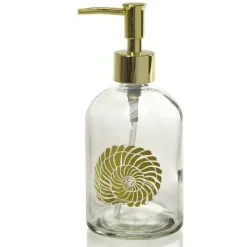 PORTASAPONE LIQUIDO DOSATORE ORO 450ML 8X18CM VETRO VARI DECORI ASSORTITI 775673