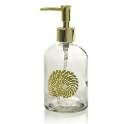 PORTASAPONE LIQUIDO DOSATORE ORO 450ML 8X18CM VETRO VARI DECORI ASSORTITI 775673