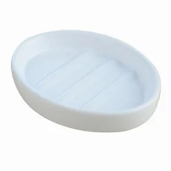 PORTASAPONE PORTA SAPONE SAPONETTA OVALE IN CERAMICA BIANCA ACCESSORI BAGNO 59344