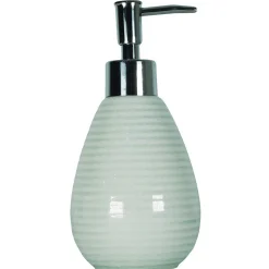 PORTASAPONE PORTA SAPONE CILINDRICO BIANCO ESY_10334 TRAMA RIGHE CERAMICA SAPONE