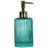 PORTASAPONE PORTA SAPONE CILINDRICO RIGHE VERDE ESY_10365 TRAMA VETRO SAPONE