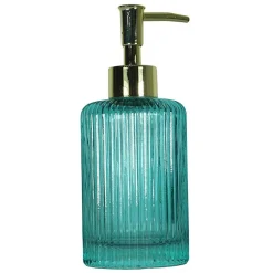 PORTASAPONE PORTA SAPONE CILINDRICO RIGHE VERDE ESY_10365 TRAMA VETRO SAPONE