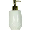 PORTASAPONE PORTA SAPONE CILINDRICO BIANCO ESY_10351 TRAMA ROMBO CERAMICA SAPONE
