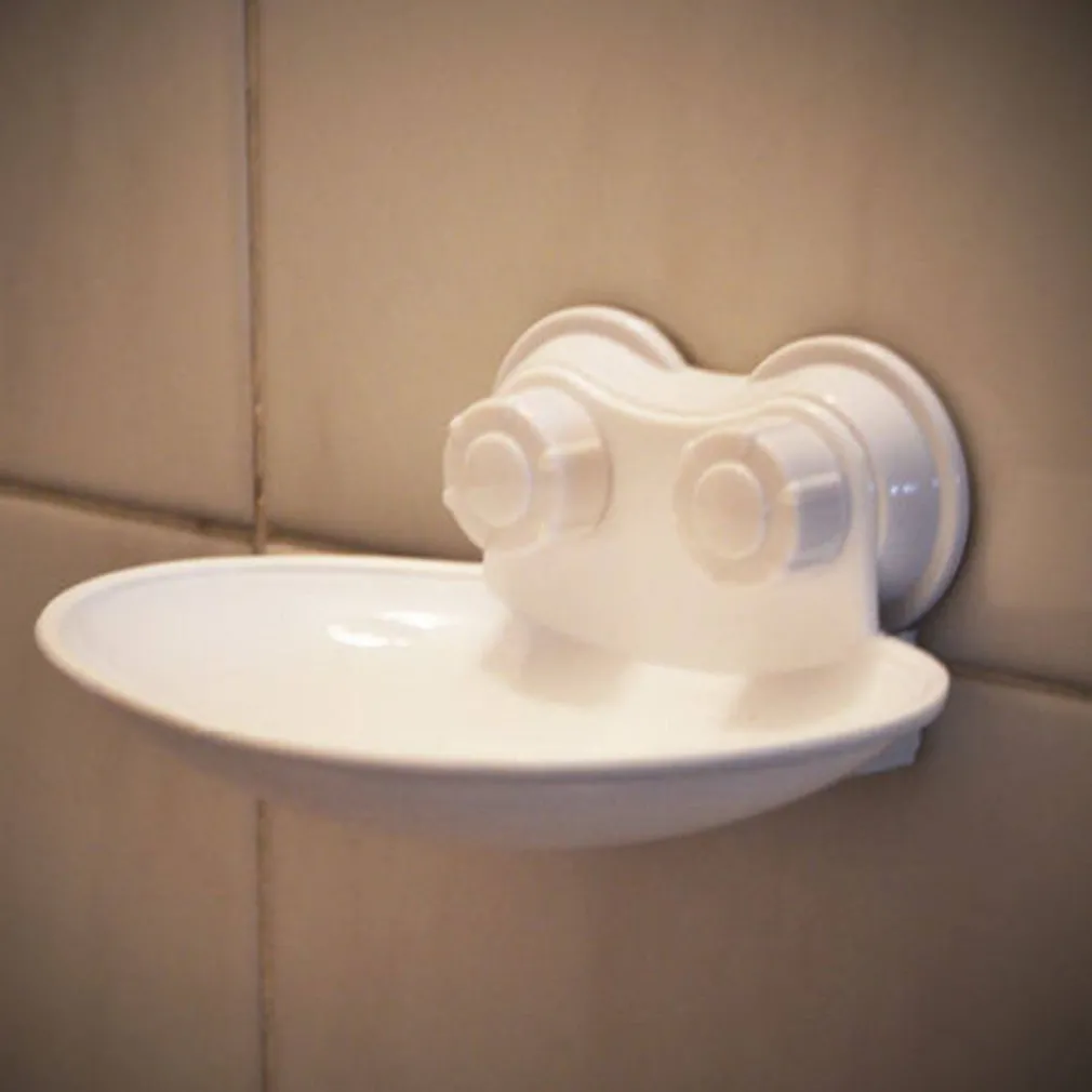 PORTASAPONE PORTASAPONETTA ACCESSORIO BAGNO ATTACCO A VENTOSA BIANCO