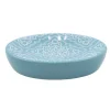 PORTASAPONE SAPONETTA ACCESSORIO ARREDO BAGNO AZZURRO CON MAIOLICHE 11X3CM 87023