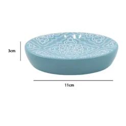 PORTASAPONE SAPONETTA ACCESSORIO ARREDO BAGNO AZZURRO CON MAIOLICHE 11X3CM 87023