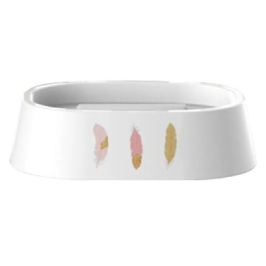 PORTASAPONE SAPONETTA ACCESSORIO BAGNO BIANCO CON PIUME IN PLASTICA 13.2CM 69801