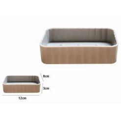 PORTASAPONE SAPONETTA BAGNO RETTANGOLARE TORTORA RIGATO ACCESSORIO ARREDO 79192