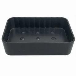 PORTASAPONE SAPONETTA DA BAGNO RETTANGOLARE GRIGIO SCURO RIGATO ACCESSORIO 79172