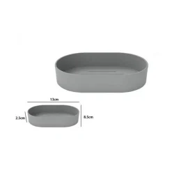 PORTASAPONE SAPONETTA DA BAGNO IN PLASTICA ACCESSORIO GRIGIO 13X8.5X2.5 CM 69856