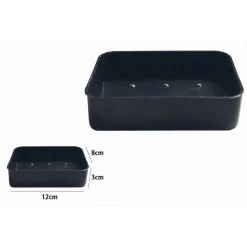 PORTASAPONE SAPONETTA DA BAGNO RETTANGOLARE NERO RIGATO ACCESSORIO ARREDO 79196