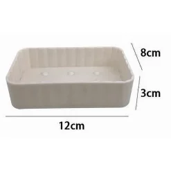 PORTASAPONE SAPONETTA DA BAGNO RETTANGOLARE BIANCO RIGATO ACCESSORI ARREDO 79164