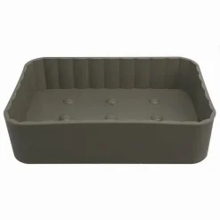 PORTASAPONE SAPONETTA DA BAGNO RETTANGOLARE BEIGE RIGATO ACCESSORIO ARREDO 79168