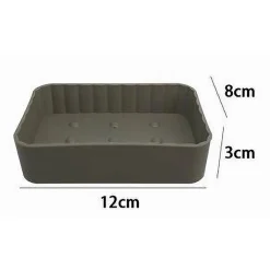 PORTASAPONE SAPONETTA DA BAGNO RETTANGOLARE BEIGE RIGATO ACCESSORIO ARREDO 79168