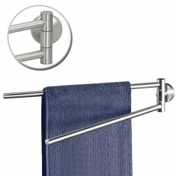PORTASCIUGAMANI DA PARETE BAGNO 2 BRACCI REGOLABILI PORTA ASCIUGAMANI IN ACCIAIO