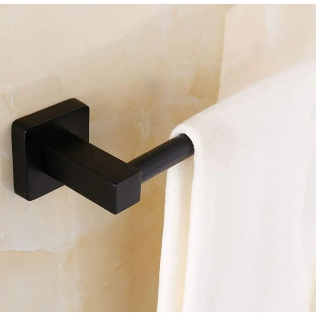 PORTASCIUGAMANI IN ACCIAIO INOX SINGOLO NERO DA 60 CM PER BAGNO DESIGN MODERNO